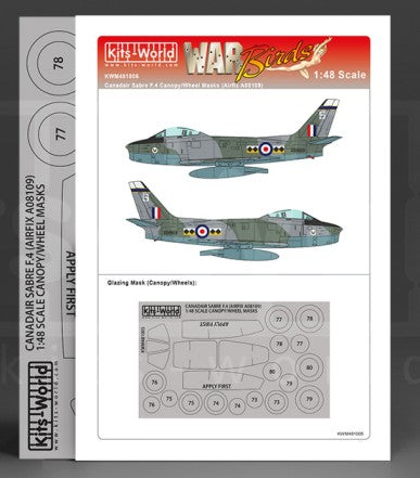 Warbird Decals 481005 1/48 Sabre F4 Canopy/Wheels Mask for ARX