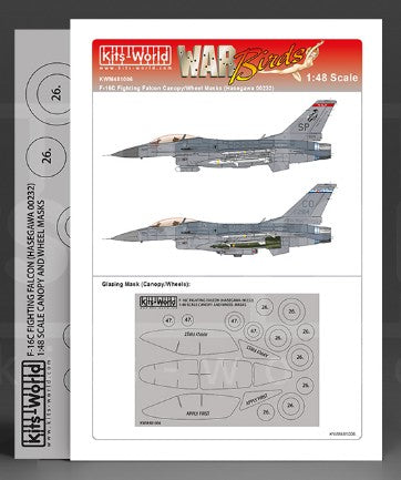 Warbird Decals 481006 1/48 F16C Fighting Falcon Canopy/Wheel Masks for HSG