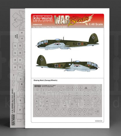 Warbird Decals 481020 1/48 He111H3 Canopy/Wheels Mask for ICM