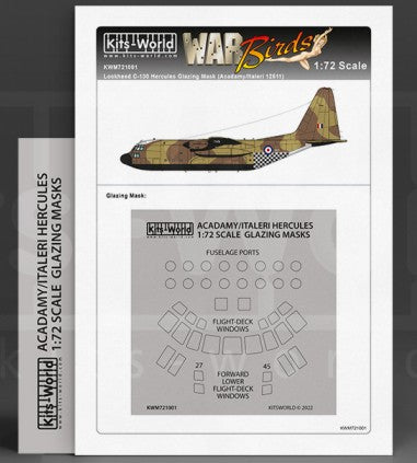 Warbird Decals 721001 1/72 C130 Hercules Fuselage Ports/Windows Mask for ITA/ACY