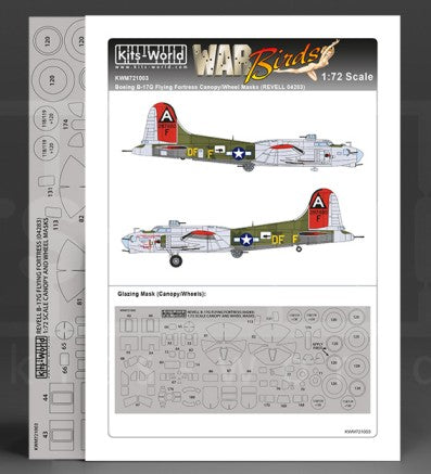 Warbird Decals 721003 1/72 B17G Flying Fortress Canopy/Wheels Mask for RVL
