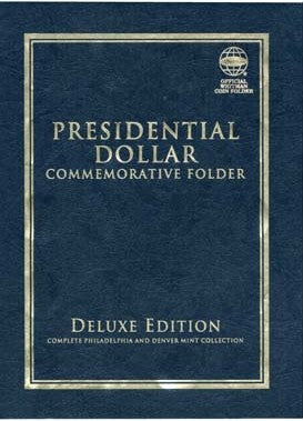 Whitman 3823 Presidential Dollar Commemorative 2007-2016 Philadelphia & Denver Mint Deluxe Edition Coin Folder