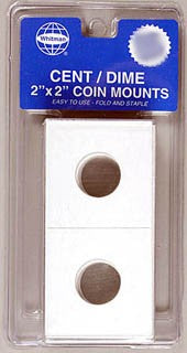Whitman 26822 Cent & Dime 2"x2" Cardboard Coin Mount (35/pk)