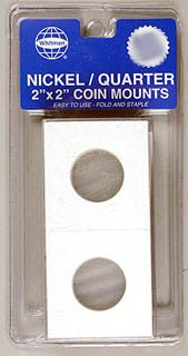 Whitman 26830 Nickel & Quarter 2"x2" Cardboard Coin Mount (35/pk)