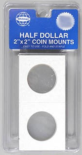 Whitman 26849 Half Dollar 2"x2" Cardboard Coin Mount (35/pk)
