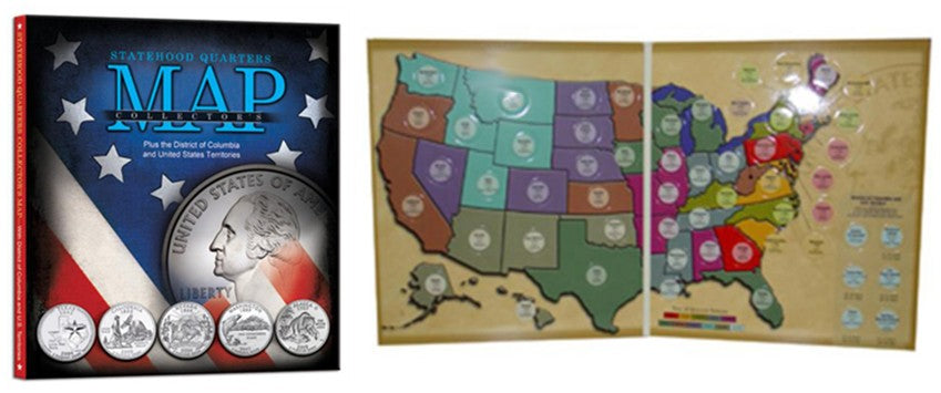Whitman 27845 Statehood Quarters Collector's Map Coin Folder
