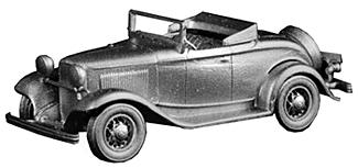 Wheel Works 96105 HO Scale Automobile 1932 -- Roadster (Top Down)