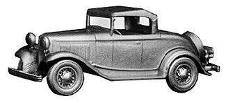 Wheel Works 96106 HO Scale Automobile 1932 -- Roadster (Top Up)