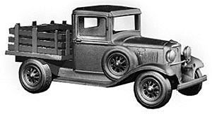 Wheel Works 96109 HO Scale American Light Trucks - 1934 -- Small Stake Truck with Plastic Stake Bed