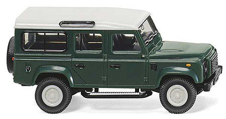 Wiking 10202 HO Scale Land Rover Defender 110 - Assembled -- Keswick Green, White