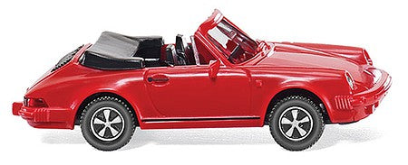 Wiking 16203 HO Scale 1978 Porsche 911 SC Convertible - Assembled -- Top Down (red, black)