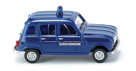 Wiking 22404 HO Scale 1961 Renault R4 Station Wagon - Assembled -- Police (blue, French Lettering)