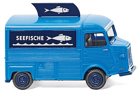 Wiking 26205 HO Scale 1947 Citroen HY Cargo Van - Assembled -- Seefische (blue, German Lettering)