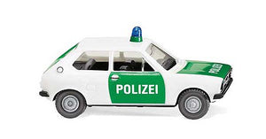 Wiking 3646 HO Scale 1975 Volkswagen Polo 1 - Assembled -- Police (white, green, German Lettering)