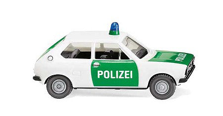 Wiking 3646 HO Scale 1975 Volkswagen Polo 1 - Assembled -- Police (white, green, German Lettering)