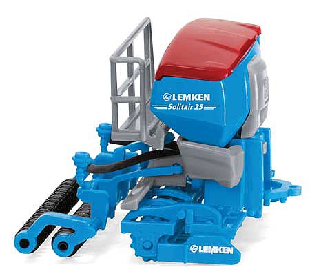 Wiking 37811 HO Scale Lemken Solitair 25 with Zirkon 12 Harrow Farm Machine - Assembled -- Blue, Red, Gray
