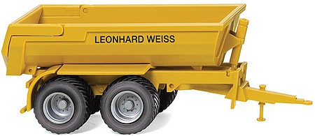 Wiking 38817 HO Scale Krampe 20-Ton Half-Pipe Dump (Tipping) Trailer - Assembled -- Leonhard Weiss (yellow)