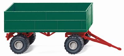 Wiking 38839 HO Scale Agricultural Trailer - Assembled -- Green