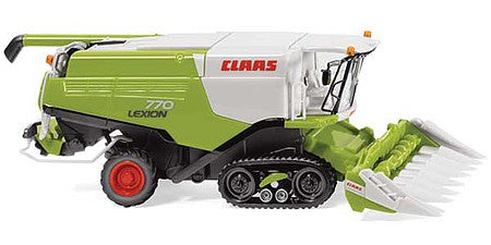 Wiking 38913 HO Scale Claas Lexion 770 TT Combine with Conspeed Corn Head - Assembled -- Green, White, Red