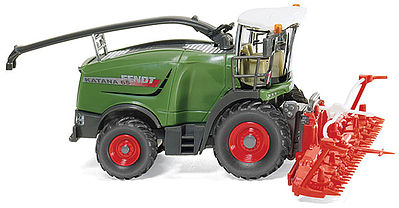 Wiking 38999 HO Scale Fendt Katana 65 Combine w/Conspeed Corn Head - Assembled -- Fendt (green, black, red)