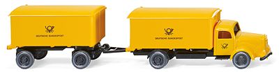 Wiking 55001 HO Scale Magirus S 7500 Low-Side Delivery Truck w/Cable Drum Load - Assembled -- Freyaldenhoven (black,red, blue, white, German Lettering)