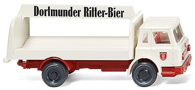 Wiking 56001 HO Scale International Harvester Beverage Truck - Assembled -- Dortmunder Ritter-Bier (white, red, black, German Lettering)