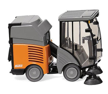 Wiking 65738 HO Scale Hako Citymaster 300 Street Cleaner - Assembled -- Gray, Orange