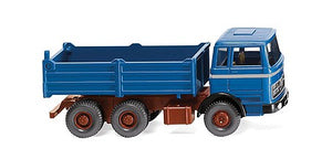 Wiking 67309 HO Scale 1963-1967 Mercedes-Benz High-Side Tipper Dump Truck - Assembled -- Blue, White, Red