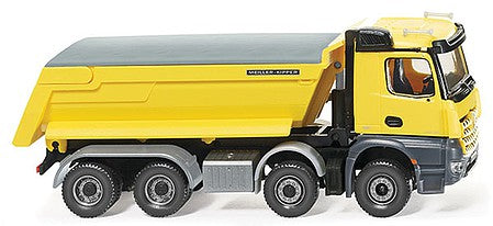 Wiking 67449 HO Scale Mercedes-Benz Arocs Dump Truck - Assembled -- Yellow, Black