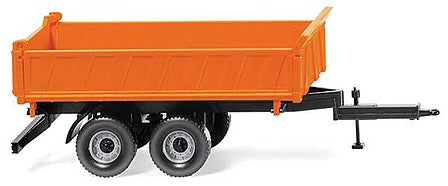 Wiking 67804 HO Scale Three-Way Tipper Trailer - Assembled -- Orange