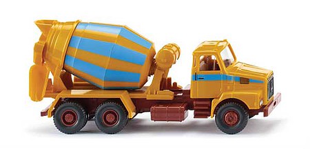 Wiking 68207 HO Scale Volvo N10 Concrete Mixer Truck - Assembled -- Yellow, Blue, Red