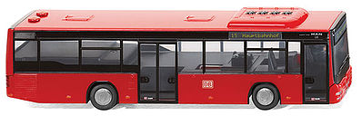 Wiking 70703 HO Scale MAN A78 City Bus - Assembled -- German Federal Railway DB (red, black)