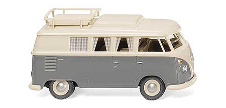 Wiking 79724 HO Scale 1963-1967 Volkswagen T1 Samba Passenger Camper Van - Assembled -- Gray, White