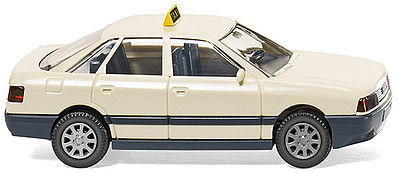 Wiking 80010 HO Scale Audi 80 Sedan - Assembled -- Taxi (white, black)