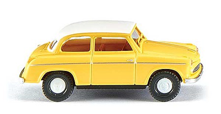 Wiking 80636 HO Scale 1957 Lloyd Alexander TS 2-Door - Assembled -- Yellow, White
