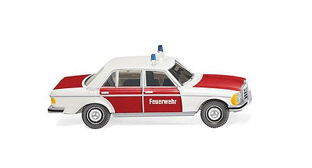 Wiking 86147 HO Scale 1975-1986 Mercedes-Benz 240 D Sedan - Assembled -- Fire Department (red, white, German Lettering)
