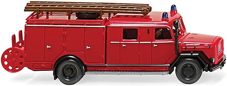 Wiking 86398 HO Scale 1962 Eckhauber LF 16 Fire Truck - Assembled -- Red