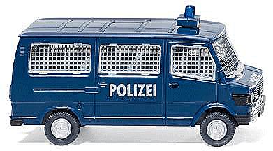 Wiking 86431 HO Scale Mercedes-Benz 207 D Van - Assembled -- Police (blue, white, German Lettering)