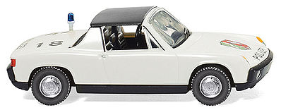 Wiking 86437 HO Scale Porsche 914 - Assembled -- NRW Police (white, black, German Lettering)