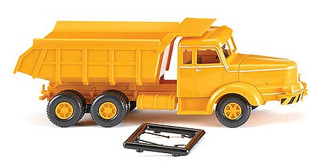 Wiking 86635 HO Scale 1950 Krupp Titan Dump Truck - Assembled -- Traffic Yellow