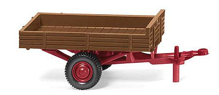 Wiking 87943 HO Scale 1956-1961 Allgaier Single-Axle Trailer - Assembled -- Fawn Brown