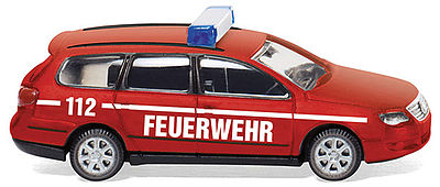 Wiking 93403 N Scale Volkswagen Passat B6 Station Wagon - Assembled -- Fire Department (red, white, German Lettering)