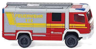 Wiking 96303 N Scale Rosenbauer RLFA 2000 AT - Assembled -- Fire Department (red, yellow, silver, German Lettering)