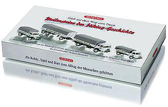 Wiking 99074 HO Scale Dortmund Actien-Bier Brewery Truck Set -- 1939 Opel-Blitz Flatbed, Hanomag Kurier Flatbed & Krupp Flatbed & Trailer