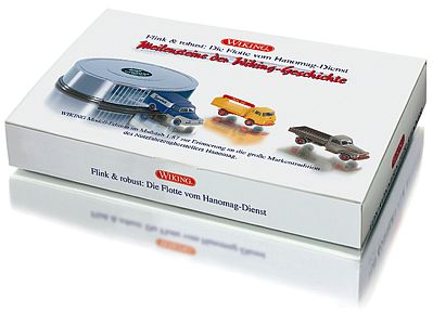 Wiking 99078 HO Scale Hanomag Service Circular Garage w/3-Truck Set - Assembled -- 1 Each L28 Box Van, Kurier Beverage Truck & L28 Flatbed