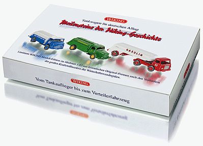 Wiking 99082 HO Scale German Fuel Oil Tank Truck Set - Assembled -- 1 Each: BP Mercedes-Benz L5000, Aral MB 1413 & Gasolin MAN 415 Tank Semi