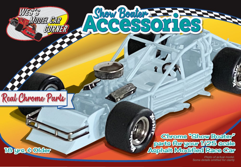 WMCC Models 1000 1/25 Chrome Accessories Set for Asphalt Modified Race Car (various parts & tire) (Ltd Prod)