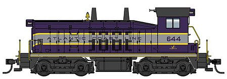 Walthers Mainline 910-10651 HO Scale EMD SW7 - Standard DC -- Atlantic Coast Line #644 (purple, silver, yellow)