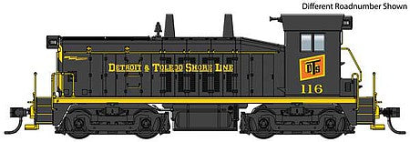Walthers Mainline 910-10657 HO Scale EMD SW7 - Standard DC -- Detroit & Toledo Shore Line #118 (black, yellow, red)