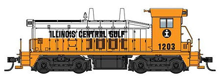 Walthers Mainline 910-10658 HO Scale EMD SW7 - Standard DC -- Illinois Central Gulf #1203 (orange, white)